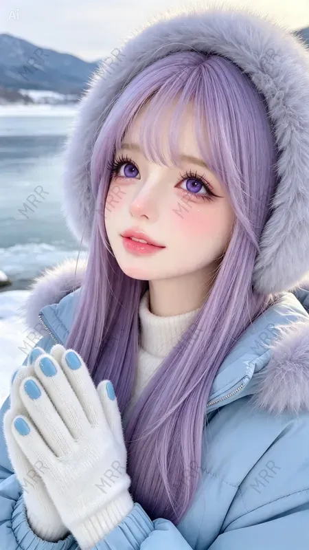Cute Doll Winter Portraits