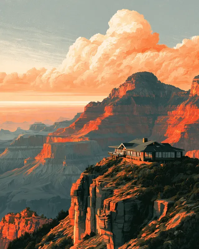 Midcentury Wilderness Lodge Wall Art