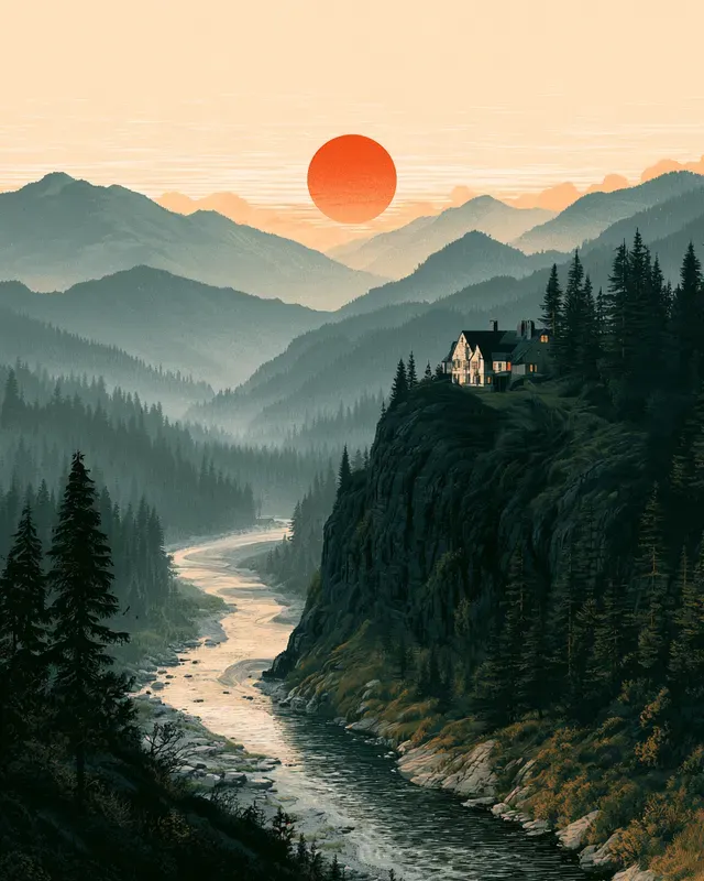 Midcentury Wilderness Lodge Wall Art