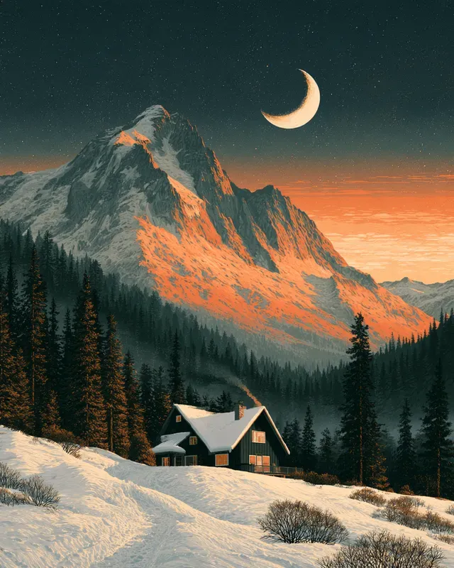 Midcentury Wilderness Lodge Wall Art