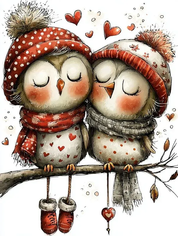 Sweet Valentine Animal Couples Clipart