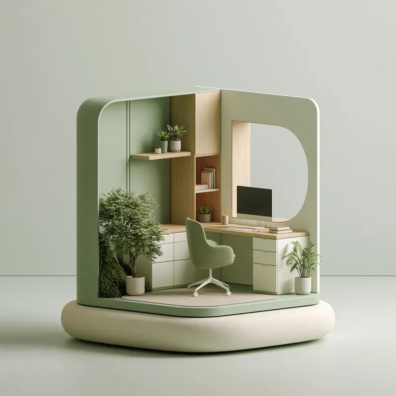 Isometric Cutaway Room Illustrations