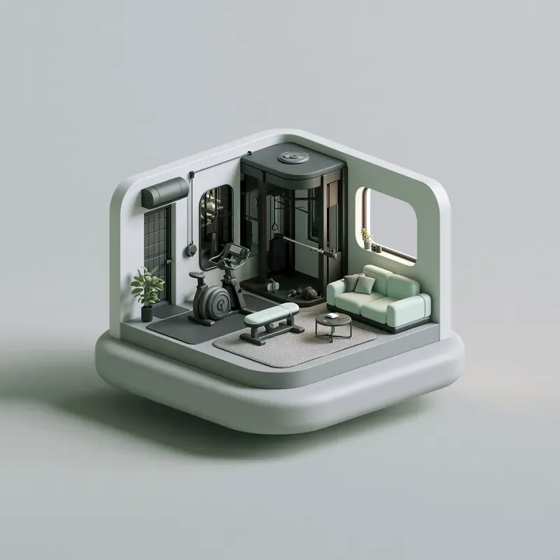 Isometric Cutaway Room Illustrations