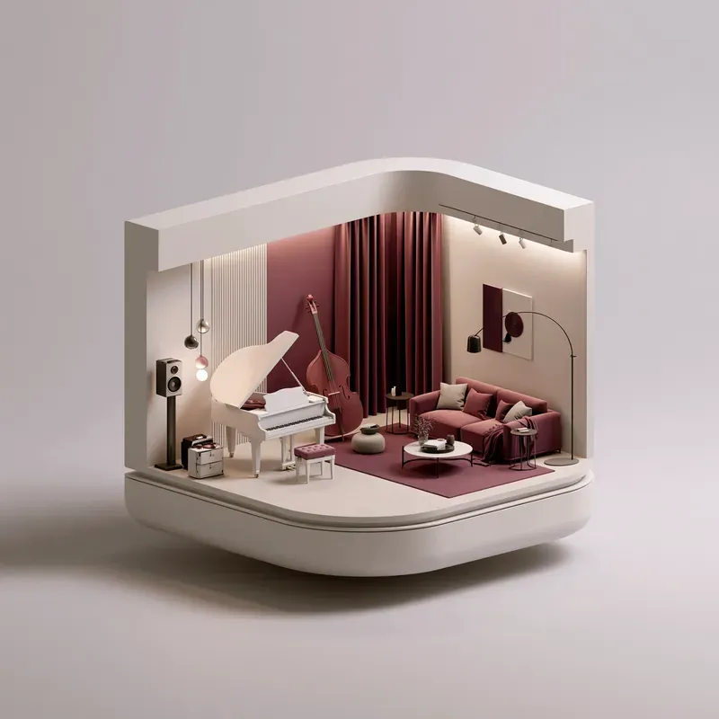 Isometric Cutaway Room Illustrations