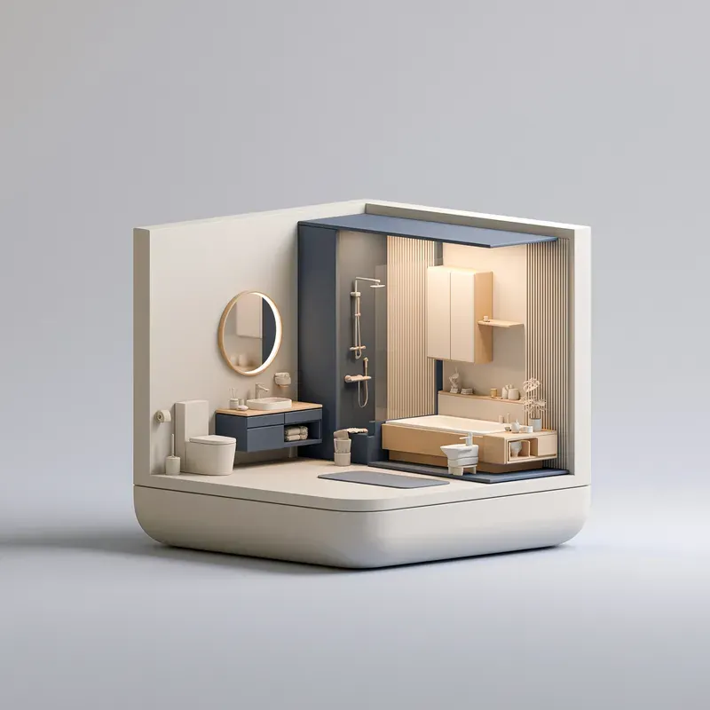 Isometric Cutaway Room Illustrations