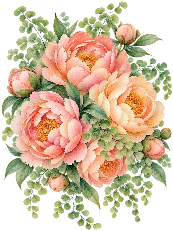 Ethereal Pastel Watercolor Floral Art
