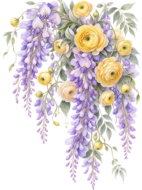 Ethereal Pastel Watercolor Floral Art