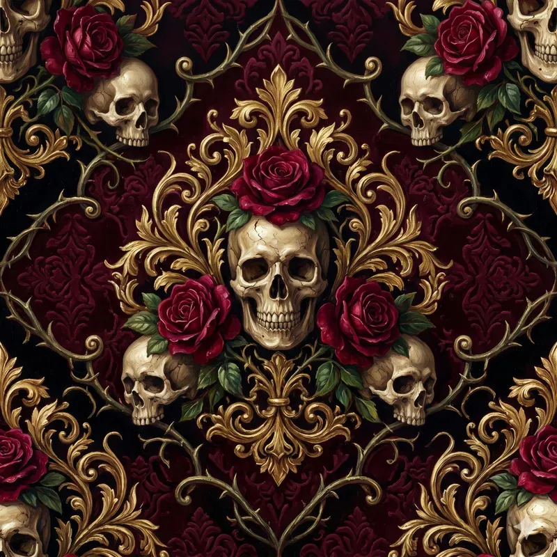 Romantic Gothic Seamless Patterns