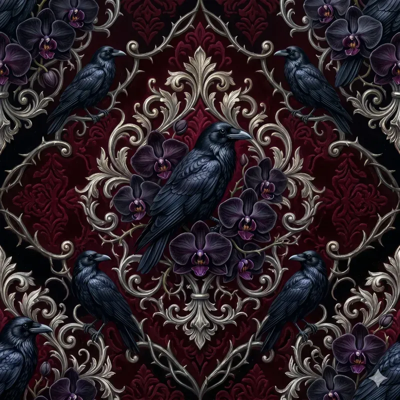 Romantic Gothic Seamless Patterns