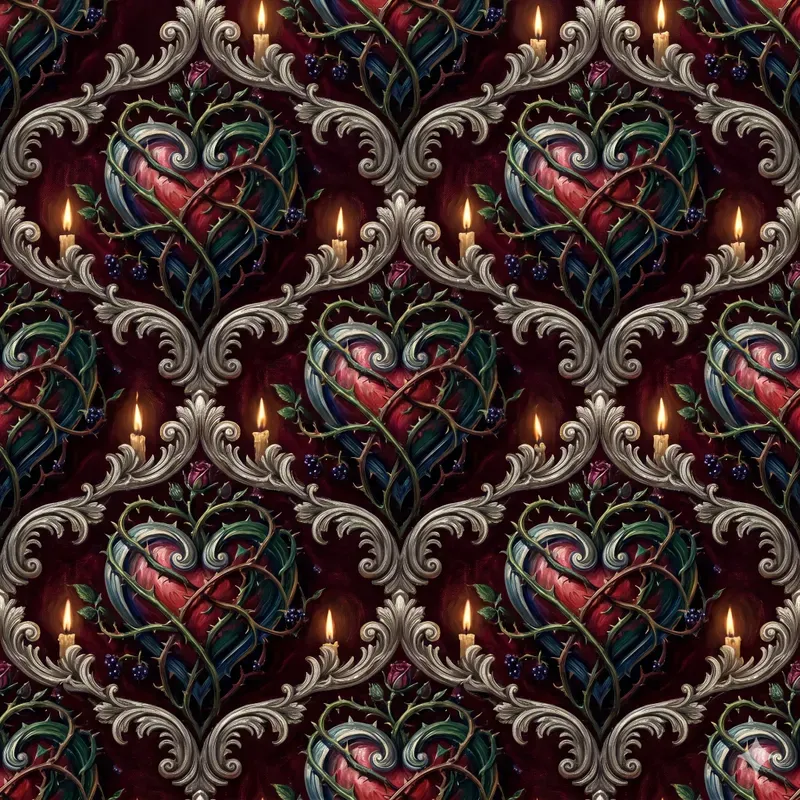 Romantic Gothic Seamless Patterns
