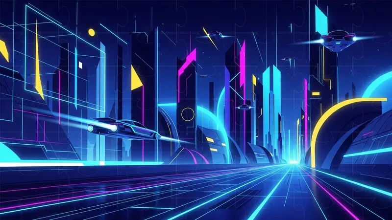 Bright Abstract Geometric Scenes