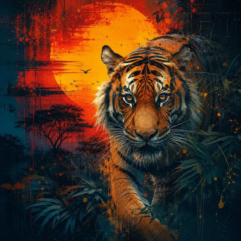 Wildlife Fusion Expressive Mixedmedia