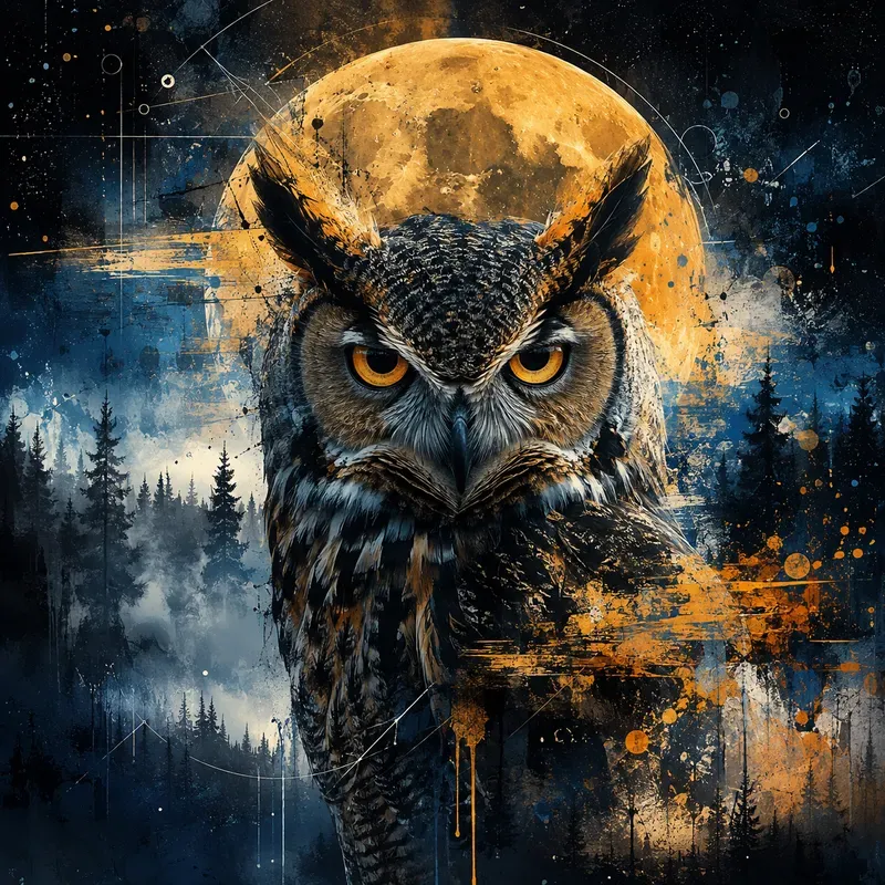 Wildlife Fusion Expressive Mixedmedia