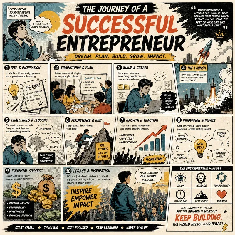 Retro Editorial Biography Infographics