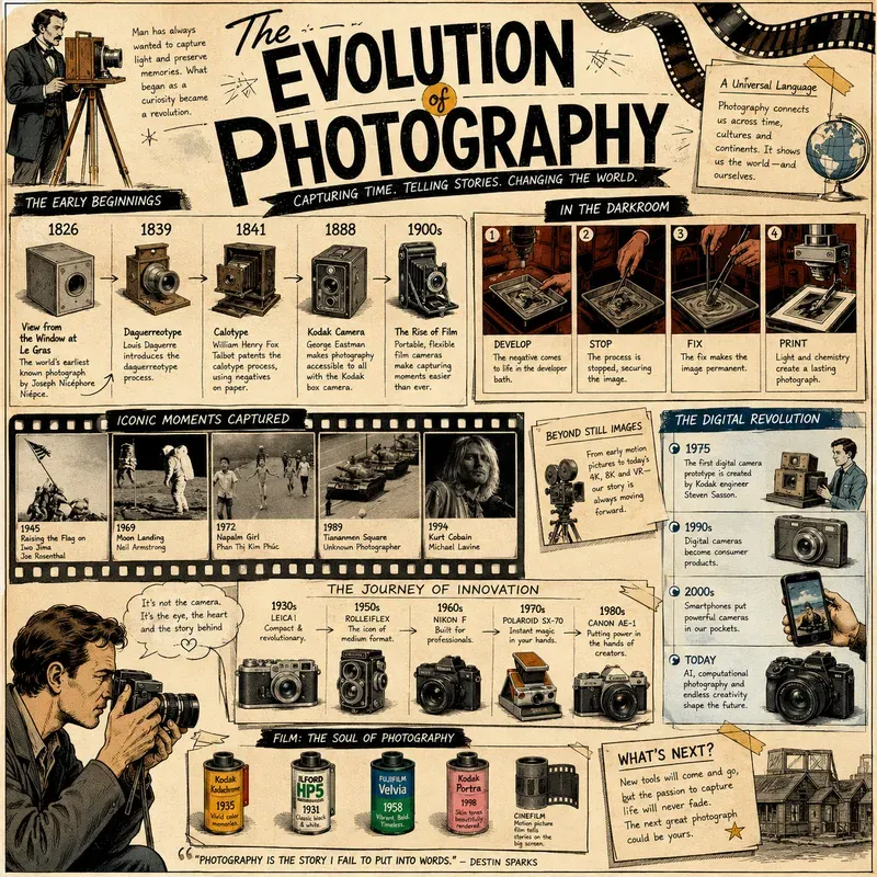 Retro Editorial Biography Infographics