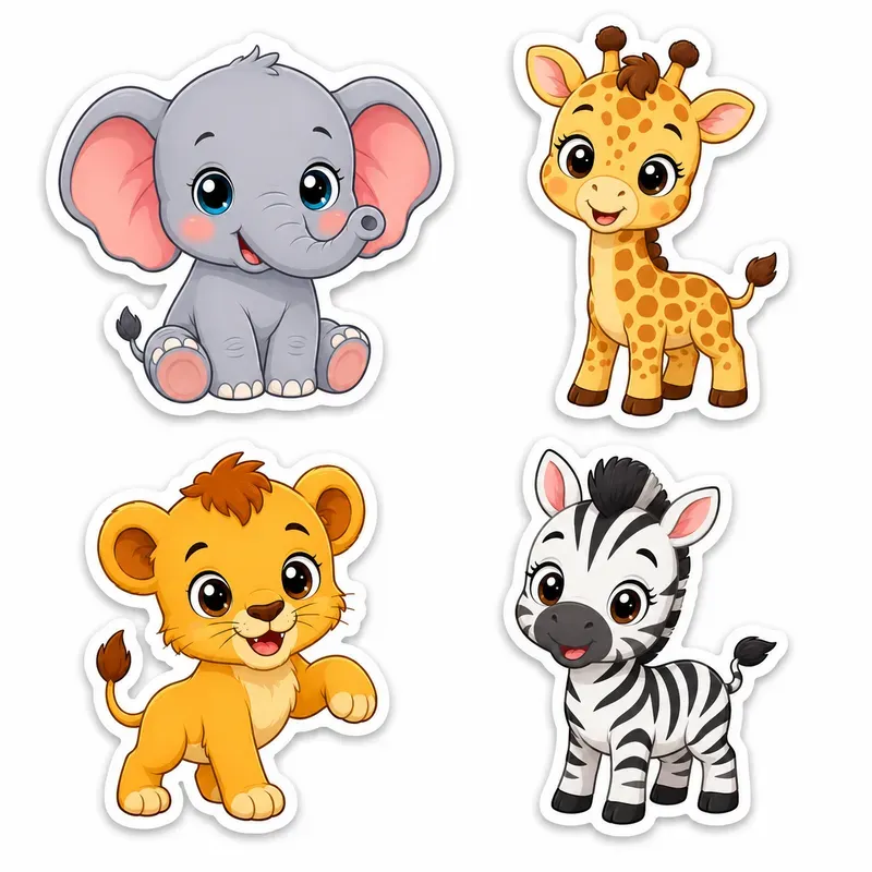 Cute Cartoon Character Sticker Sets