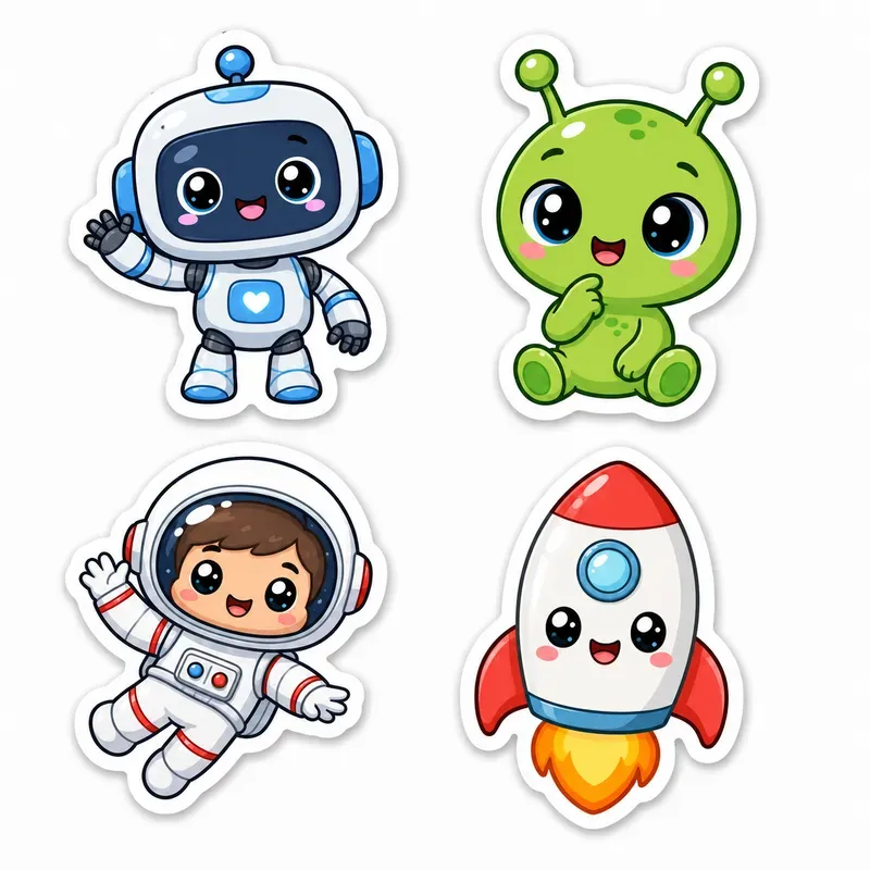 Cute Cartoon Character Sticker Sets