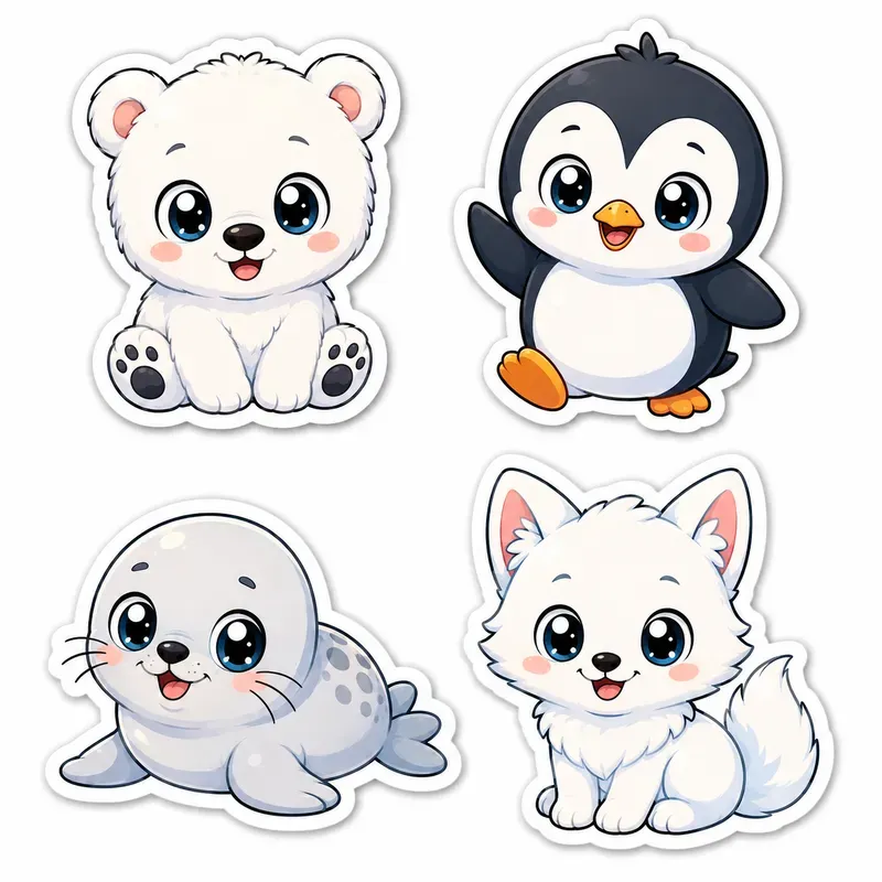 Cute Cartoon Character Sticker Sets