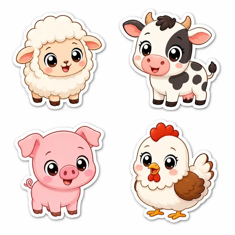 Cute Cartoon Character Sticker Sets