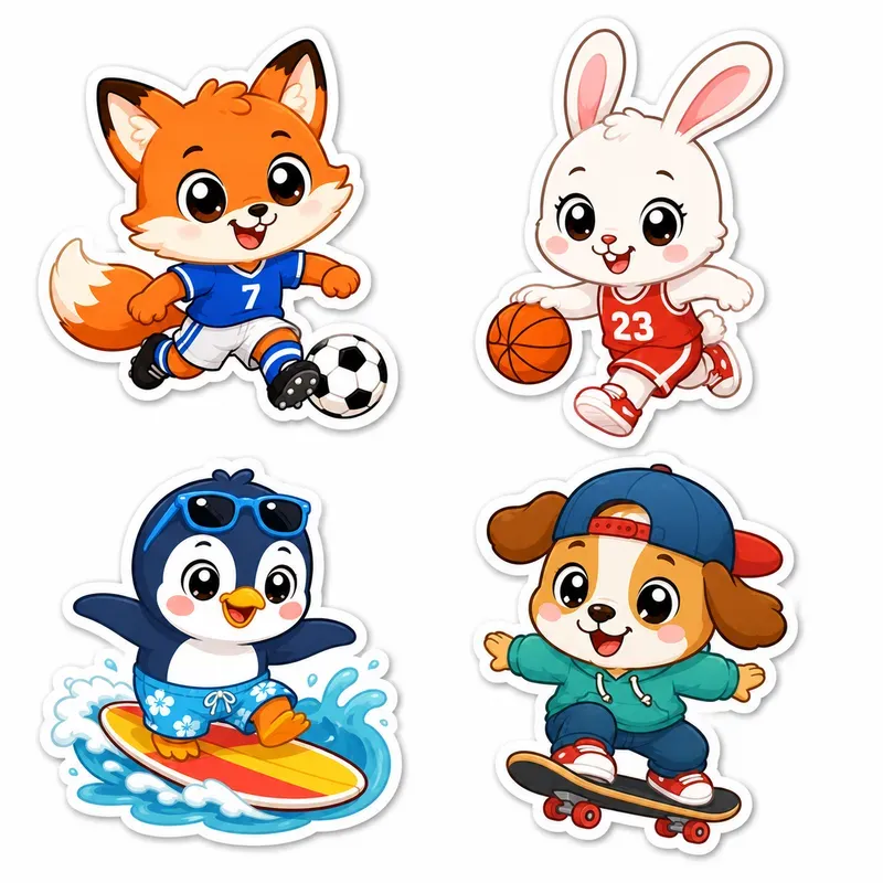 Cute Cartoon Character Sticker Sets