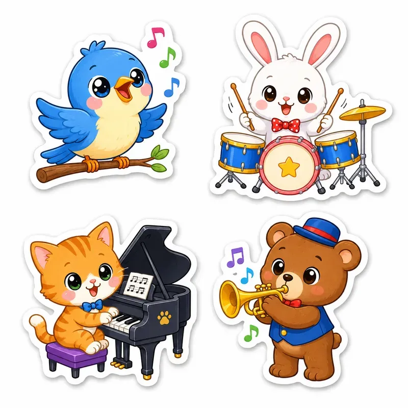 Cute Cartoon Character Sticker Sets