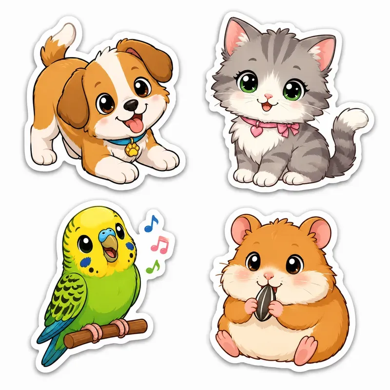 Cute Cartoon Character Sticker Sets