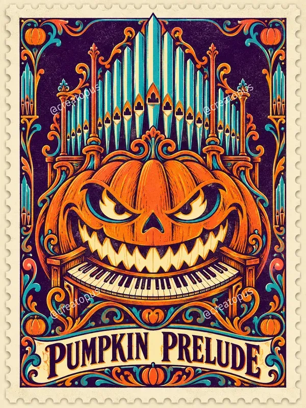 Halloween Music Postage Stamps