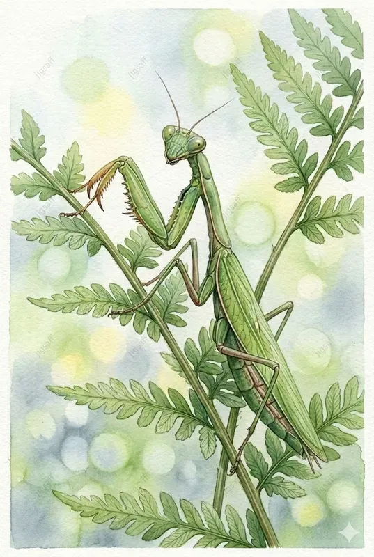 Botanical Watercolor Insect Art