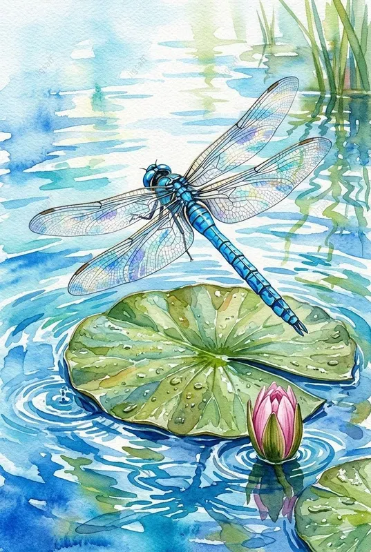 Botanical Watercolor Insect Art
