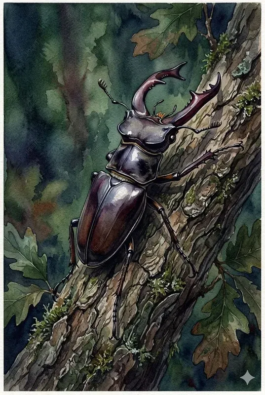 Botanical Watercolor Insect Art