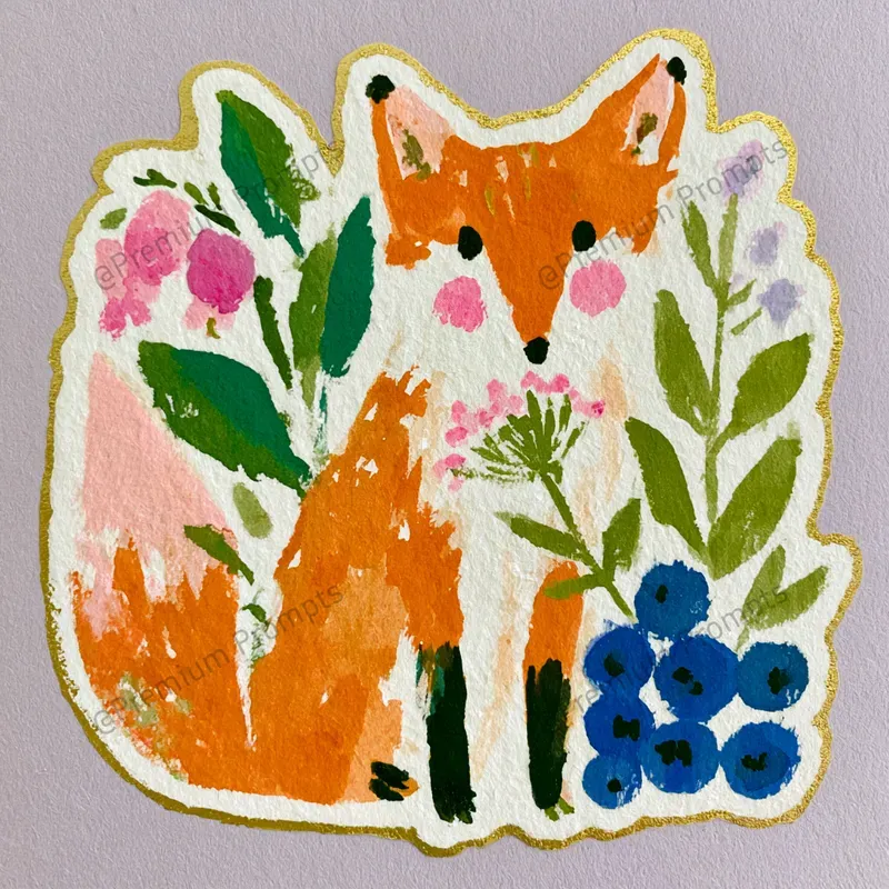 Cute Cottagecore Flora Fauna Stickers