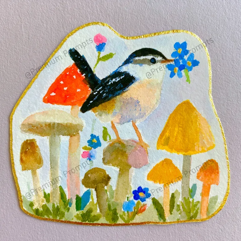 Cute Cottagecore Flora Fauna Stickers