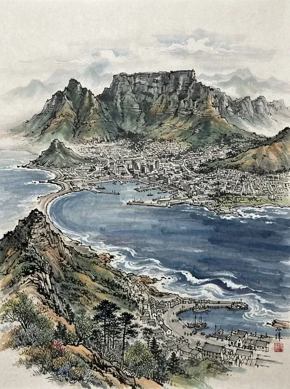 East Asian Ink Wash Travel Posters