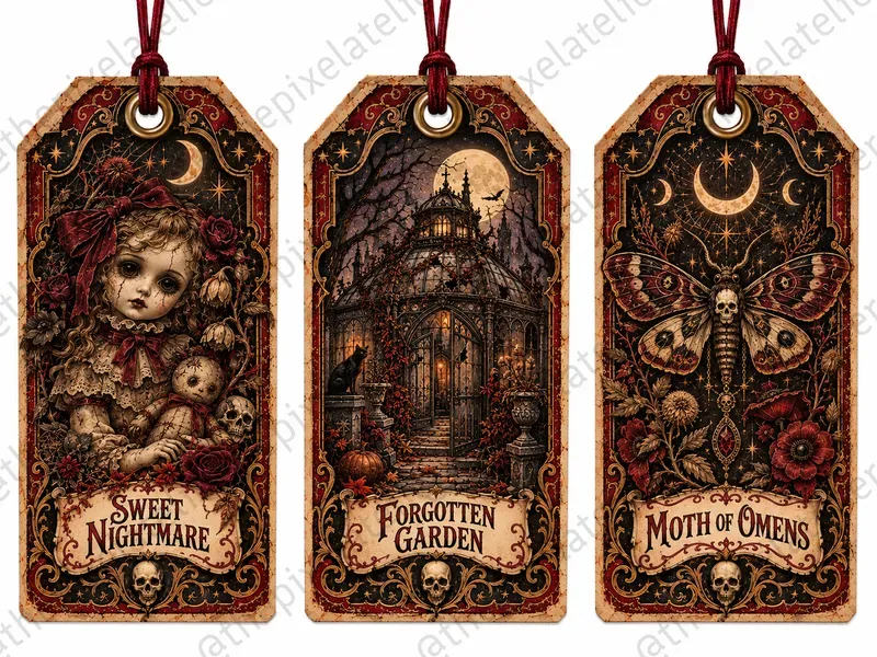 Vintage Horror Halloween Gift Tags