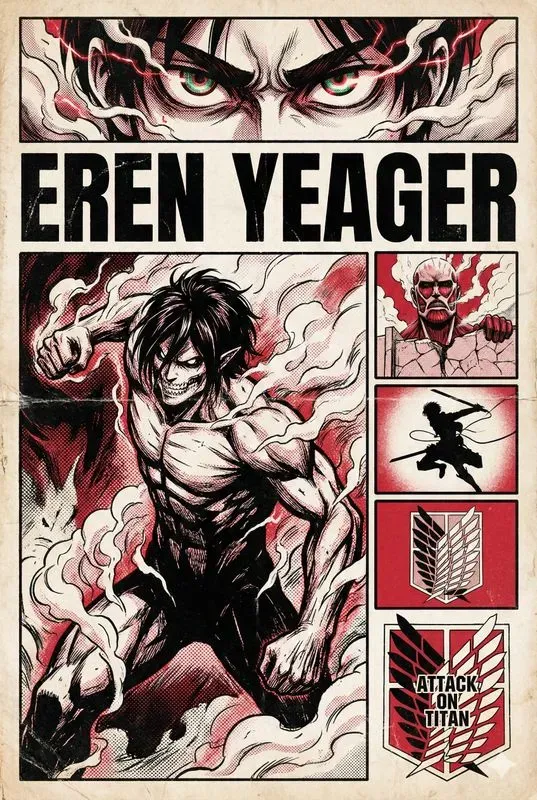 Gritty Manga Posters Anime Art
