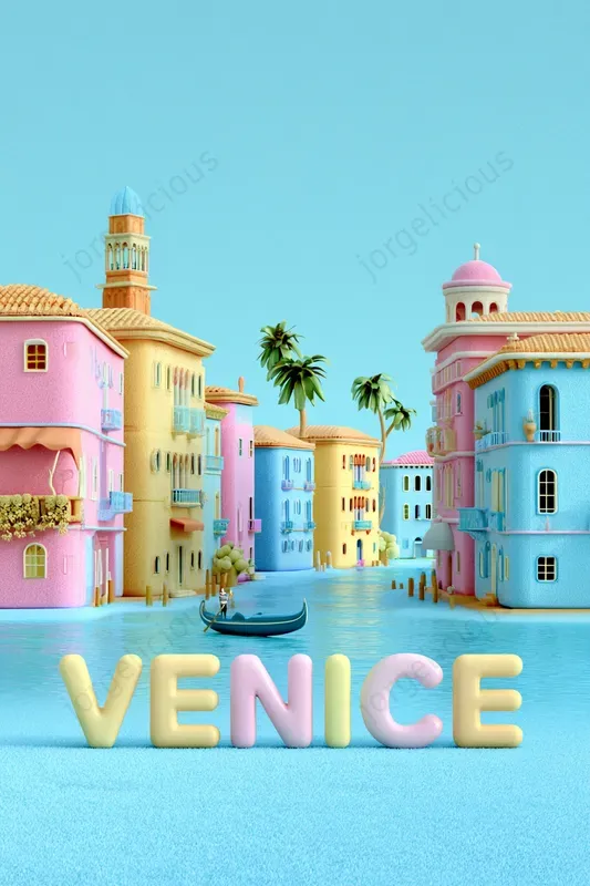 Pastel 3D Landmark Posters
