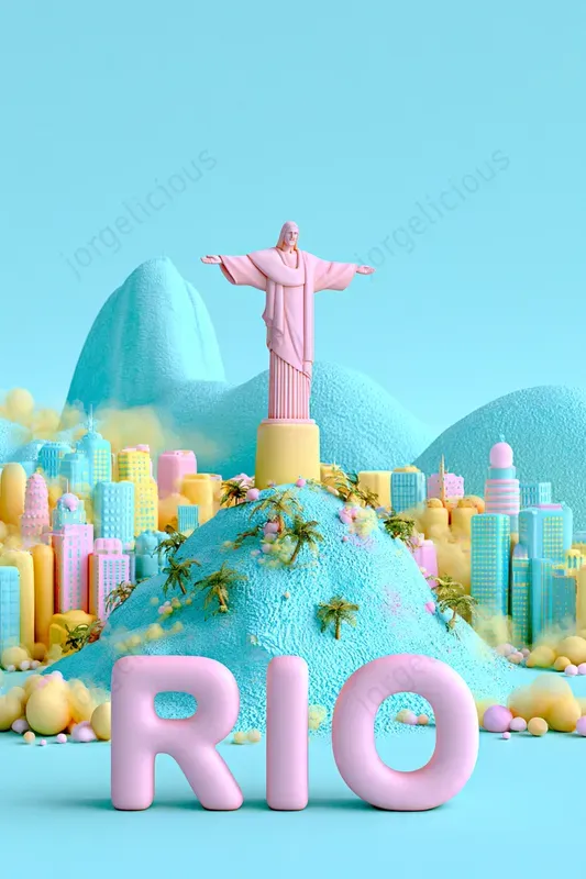 Pastel 3D Landmark Posters