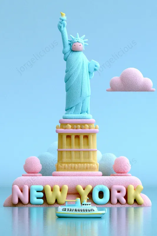 Pastel 3D Landmark Posters