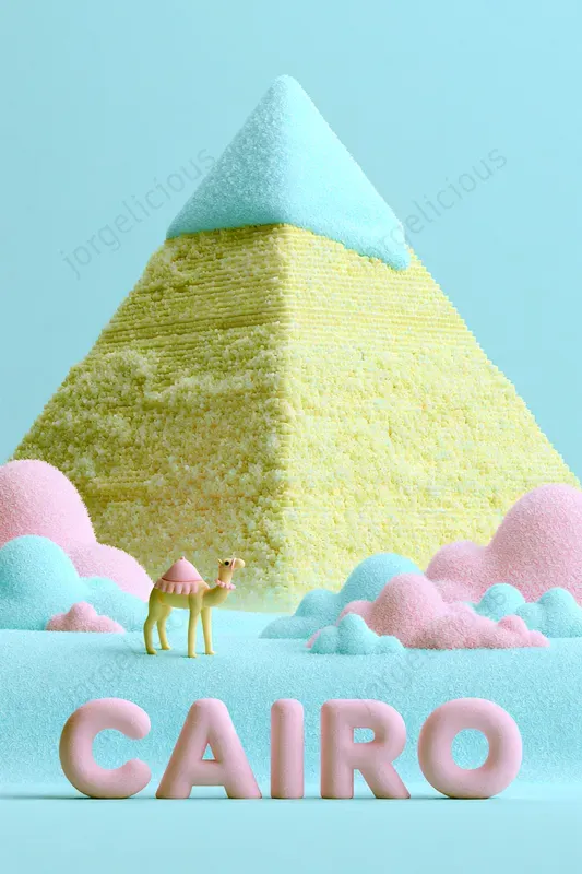 Pastel 3D Landmark Posters