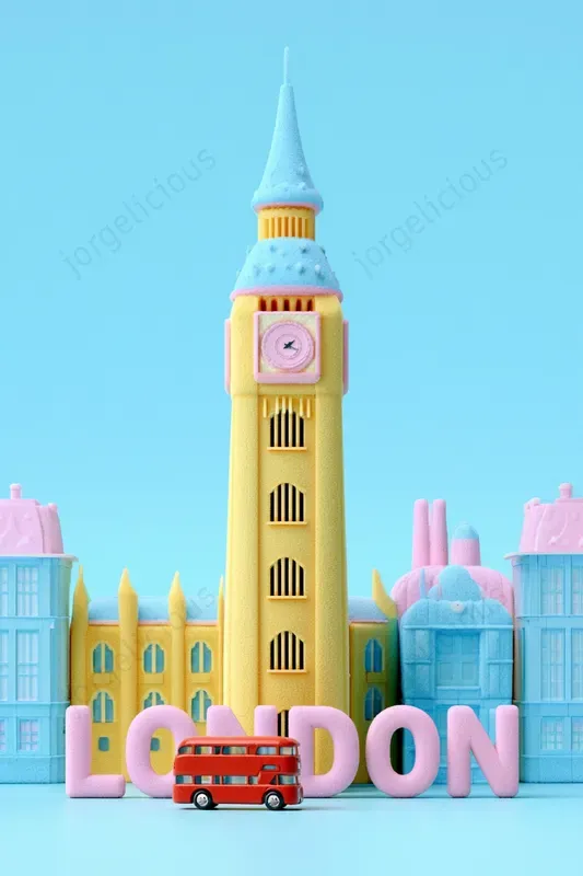 Pastel 3D Landmark Posters