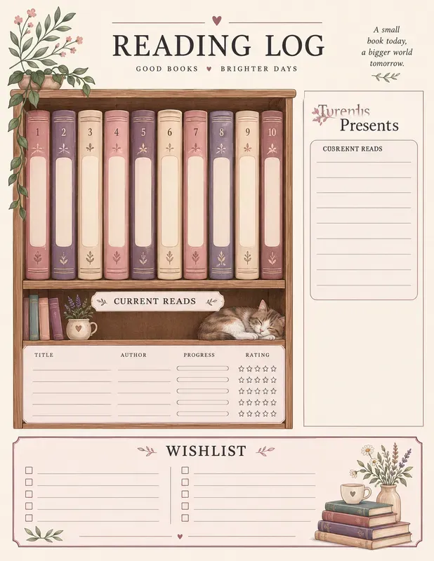 Booktok Reading Log Printables