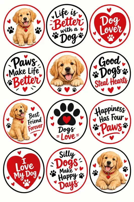 Paws Hearts Sticker Sheets