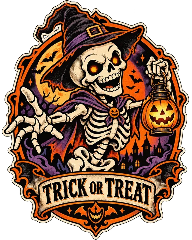 Retro Halloween Mascot Badges
