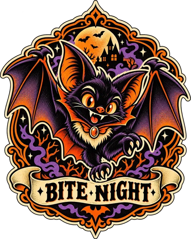 Retro Halloween Mascot Badges
