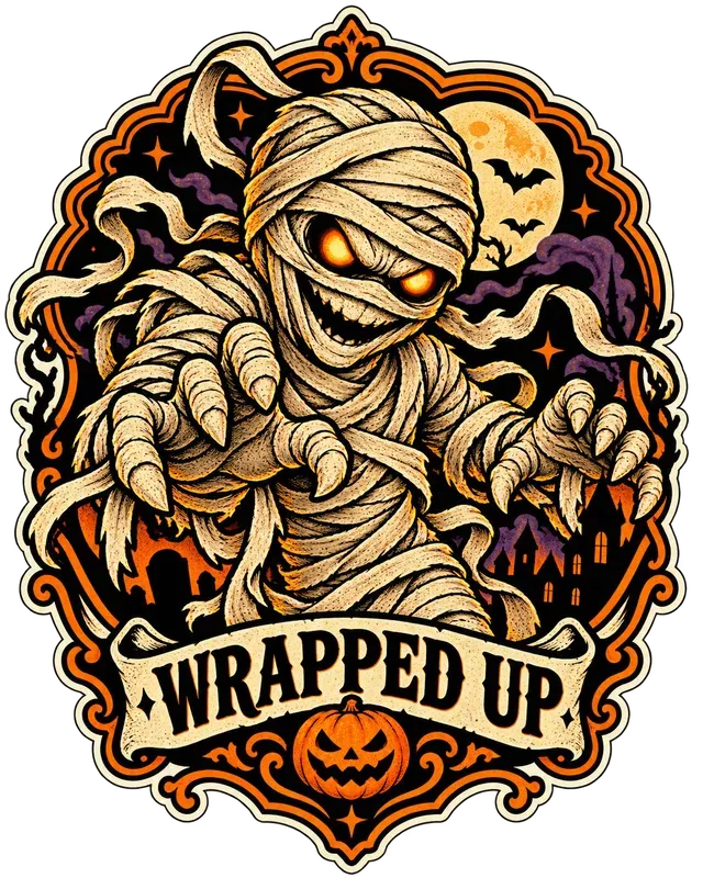 Retro Halloween Mascot Badges