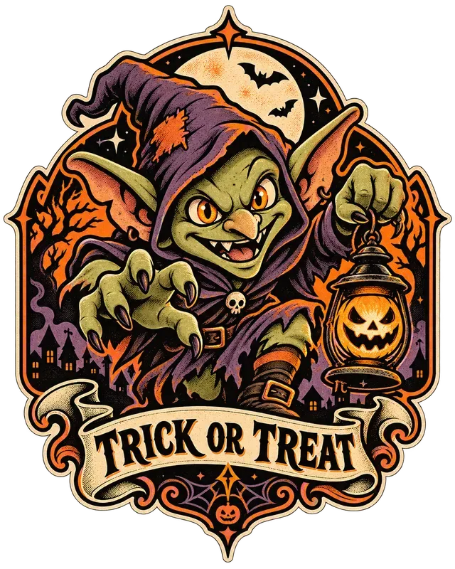 Retro Halloween Mascot Badges