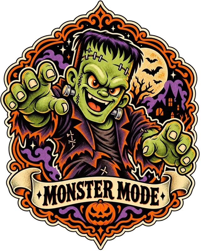 Retro Halloween Mascot Badges