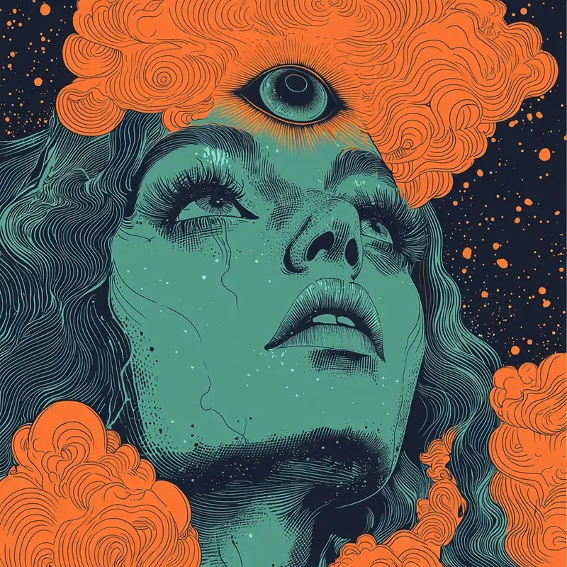 Retro Psychedelic Album Cover Art