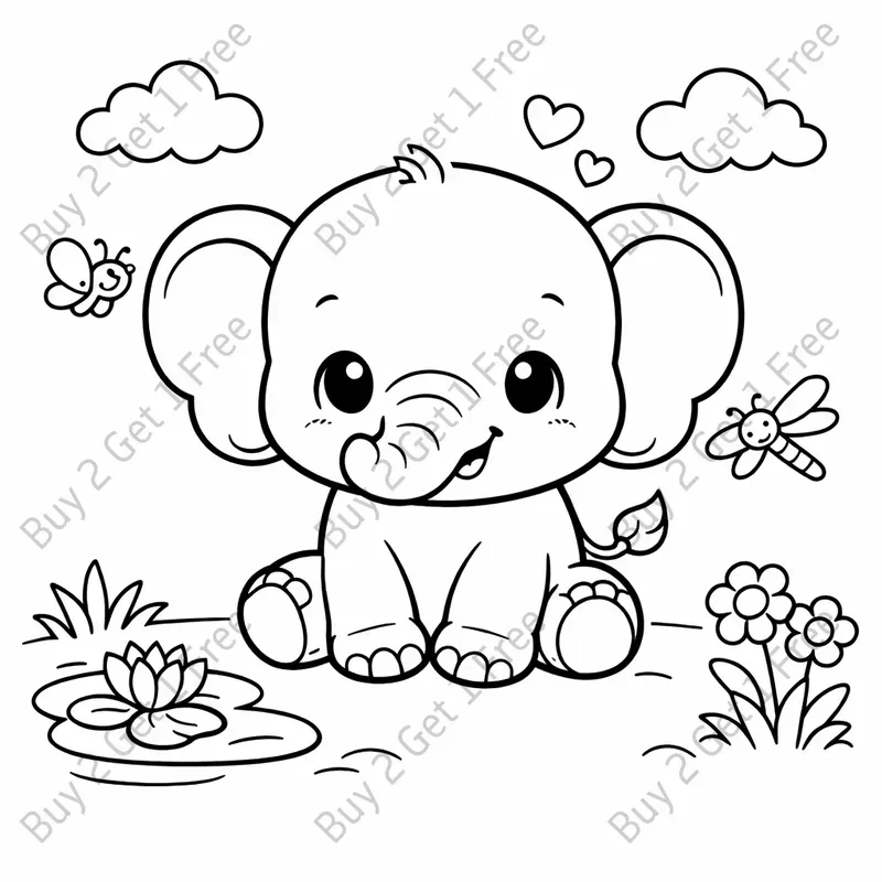 Cute Kids Animal Coloring Pages