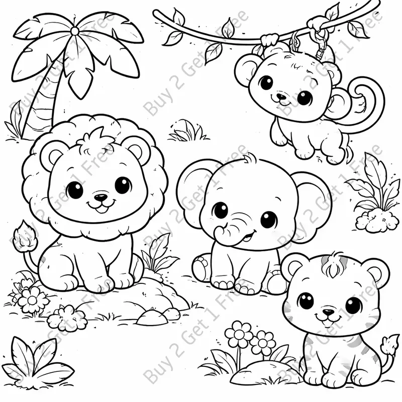 Cute Kids Animal Coloring Pages